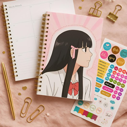 Sweet Anime Girl Aesthetic Planner  プランナー手帳