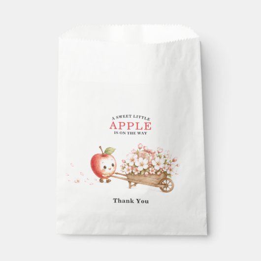 Sweet Apple Blossom ベビーシャワーの日程お知らせ フェイバーバッグ (正面)