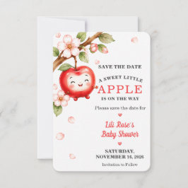 Sweet Apple Blossom ベビーシャワーのSave The Date 招待状