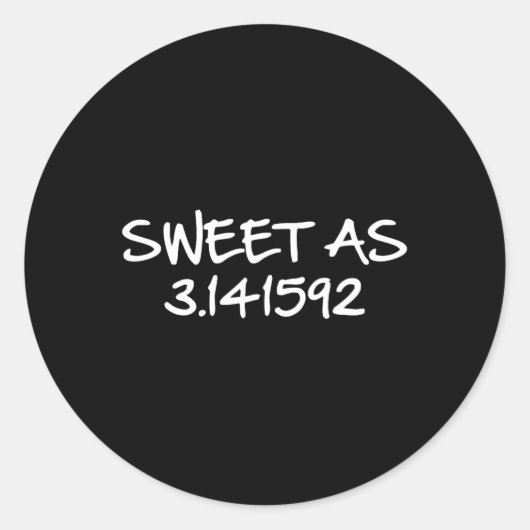Sweet As 3.141592パイ(パイ) 3.14かわいいパイおもしろいデイ ラウンドシール (正面)