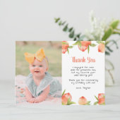 Sweet As a Peach誕生日Thank You Photo 招待状 (スタンド正面)