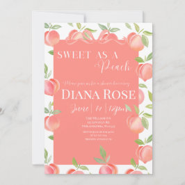 Sweet as a Peach Baby Shower Invitation 招待状