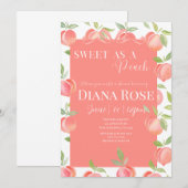 Sweet as a Peach Baby Shower Invitation 招待状 (正面/裏面)