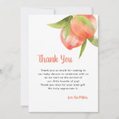 Sweet as a Peach Birthday Party招待ありがとう 招待状 (正面)