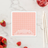 Sweet as a Peach Plaid Birthday スタンダードカクテルナプキン (インサイチュ)