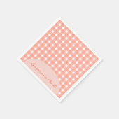 Sweet as a Peach Plaid Birthday スタンダードカクテルナプキン (角)