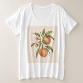 Sweet as a Peach | Vintage Peach Botanical Design プラスサイズTシャツ