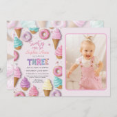 Sweet As Be Girl 3rd Birthday 招待状 (正面/裏面)