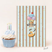 Sweet As Can Be アイスクリーム 3歳の誕生日招待状 招待状
