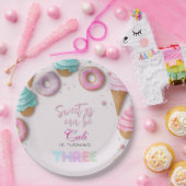 Sweet As Can Be Girlが3回目の誕生日を迎える ペーパープレート (パーティー)