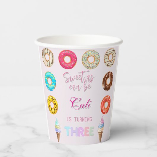 Sweet As Can Be Girlが3回目の誕生日を迎える 紙コップ (裏面)