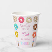 Sweet As Can Be Girlが3回目の誕生日を迎える 紙コップ (正面)