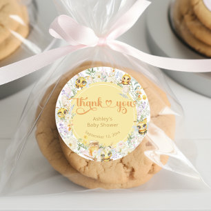 Sweet as can Beeのまわりに赤ちゃんシャワーありがとう ラウンドシール