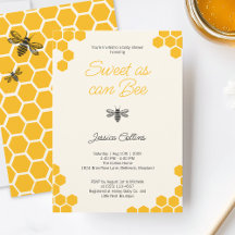 Sweet as can Bee かわいい黄色のハニカム ベビーシャワー