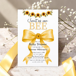 Sweet as Can Bee イエローリボン ベビーシャワー QR RSVP 招待状