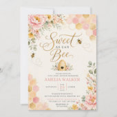 Sweet as Can Bee フラワー ハニーべーべーシャワー 招待状 (正面)