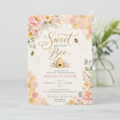 Sweet as Can Bee フラワー ハニーべーべーシャワー 招待状 (スタンド正面)