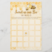 Sweet As Can Bee - ベビーシャワービンゴゲーム 便箋 (正面)