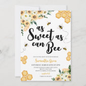 Sweet as Can Bee ベビーシャワー 招待状 (正面)