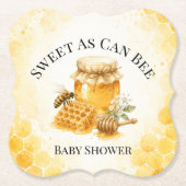 Sweet As Can Bee 性別不明ベビーシャワー ペーパーコースター (正面)