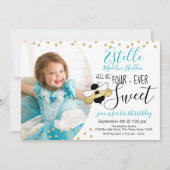 Sweet as can Bee 4th Birthday Party Photo 招待状 (正面)