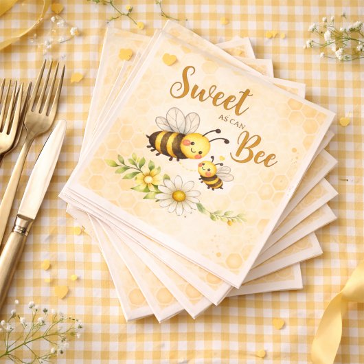 Sweet as can Bee Baby Shower スタンダードカクテルナプキン