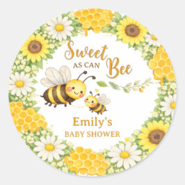Sweet as Can Bee Baby Shower ラウンドシール