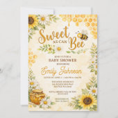 Sweet as can Bee Baby Shower 招待状 (正面)