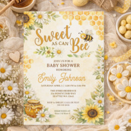 Sweet as can Bee Baby Shower 招待状