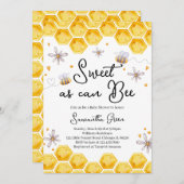 Sweet as can Bee Baby Shower 招待状 (正面/裏面)