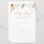 Sweet as can Bee Bingo Baby Showerゲーム (正面/裏面)