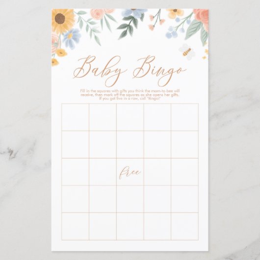 Sweet as can Bee Bingo Baby Showerゲーム (正面)