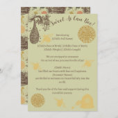 Sweet As Can Bee Birthの発表 招待状 (正面/裏面)