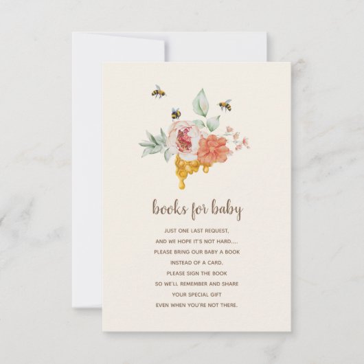 Sweet As Can Bee Book Request Honey Baby Shower 招待状 (正面)