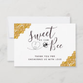 Sweet As Can Bee Genderがパーティーを明らかにする サンキューカード (正面)