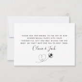 Sweet As Can Bee Genderがパーティーを明らかにする サンキューカード (裏面)