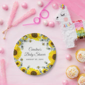 Sweet as can BEE Sunflowers Eucalyptusベビーシャワー ペーパープレート (パーティー)