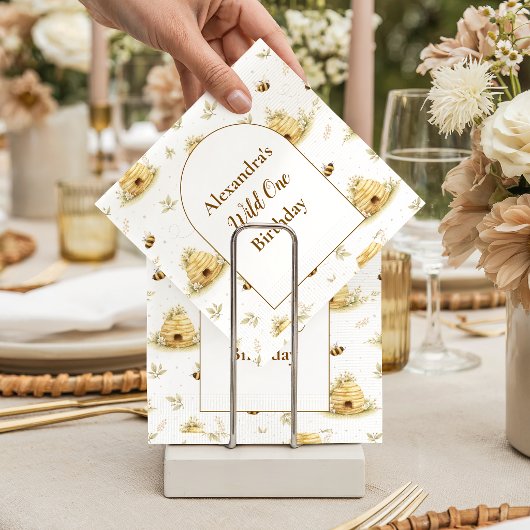 Sweet As Can Bee Wild One Birthday スタンダードカクテルナプキン