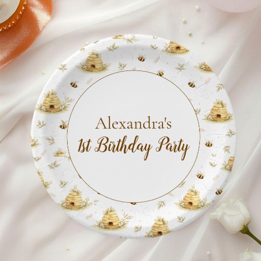 Sweet As Can Bee Wild One Birthday ペーパープレート