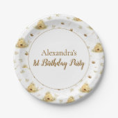 Sweet As Can Bee Wild One Birthday ペーパープレート (正面)