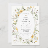 Sweet as Can Bee Yellow Flowers Baby Shower  招待状 (正面)