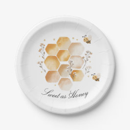 Sweet as Honey Bee Baby Shower Plates ペーパープレート