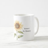 Sweet as Honey Sunflower Bee コーヒーマグカップ (正面右)
