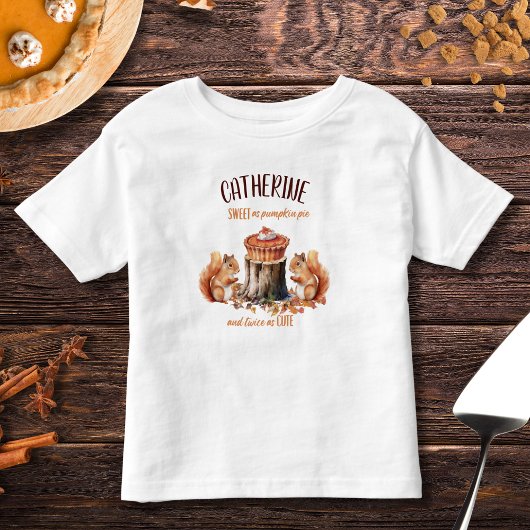 Sweet as Pumpkin Pie Autumn Woodland Thanksgiving トドラーTシャツ