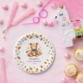 Sweet Autumn Teddy Bear Baby Shower ペーパープレート (パーティー)