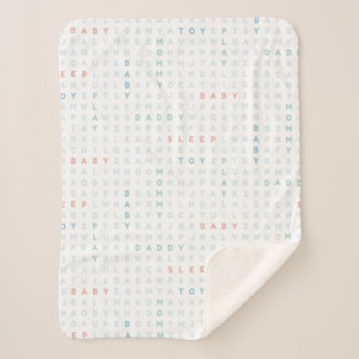 Sweet Baby Alphabet ABCs Pastel Colors Blue シェルパブランケット