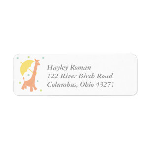 Sweet Baby Animals Baby Shower Address ラベル