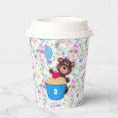 Sweet Baby Bear Cupcake Confetti Birthday 紙コップ (裏面)
