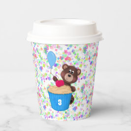 Sweet Baby Bear Cupcake Confetti Birthday 紙コップ