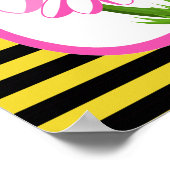 Sweet Baby Bee Girl Baby Shower Poster ポスター (角)